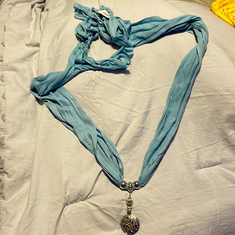 Pendant scarf- light blue, brand new